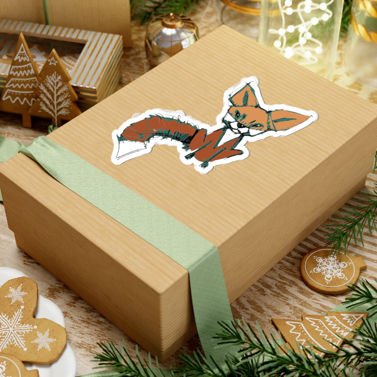 Cute Fox Kiss-Cut Sticker