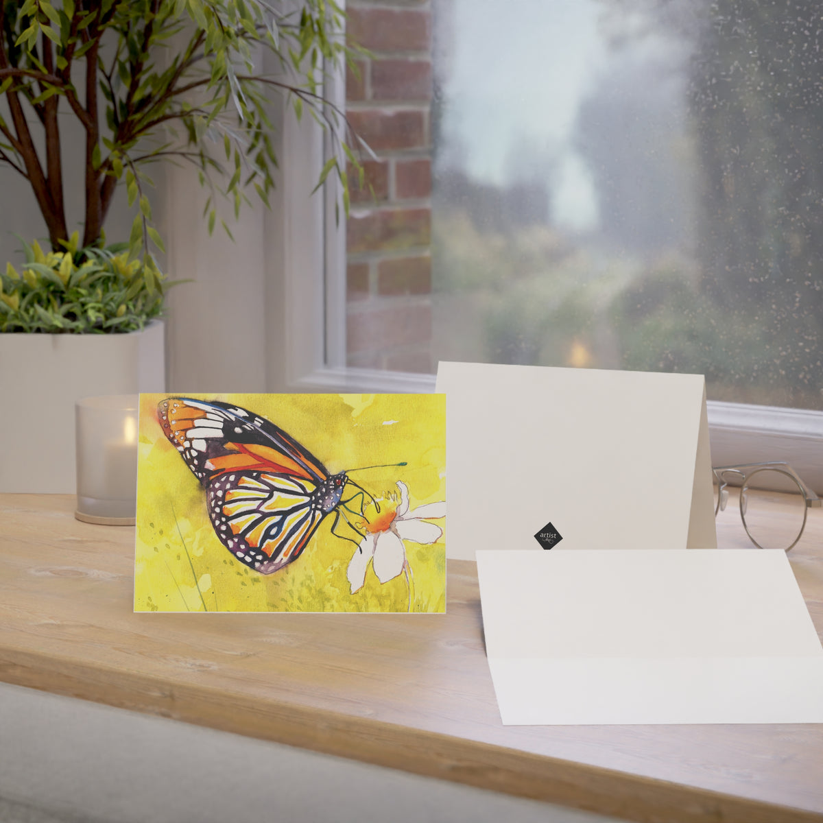 Monarch Butterfly Watercolor Greeting Cards — Blank Note Cards (Pack of 1, 10, 30, 50)