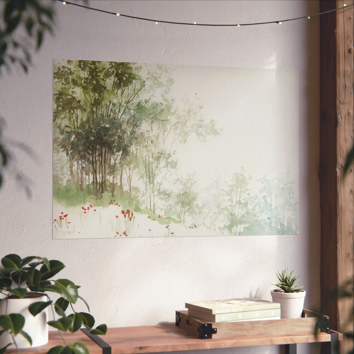 Serene Woodland Watercolor Fine Art Poster