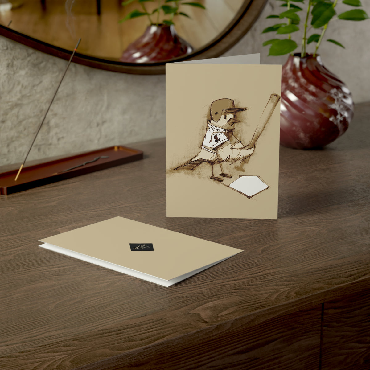 Copy of Gothic Owl Candle Greeting Card — Dark Cozy Halloween/Autumn Note Card (1, 10, 30, 50 pcs)