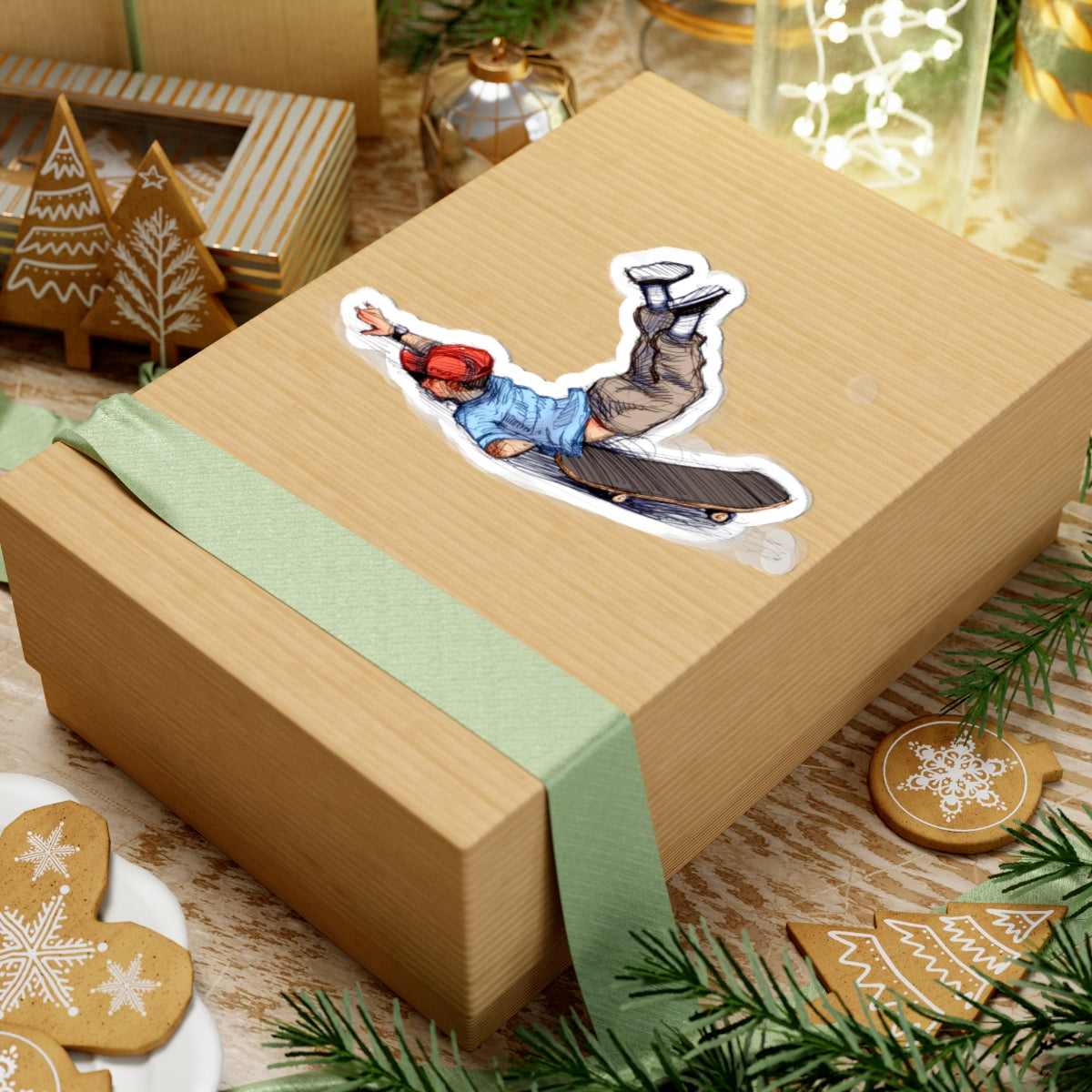 Skateboard Splat Kiss-Cut Sticker — Vintage Skateboarding Sticker