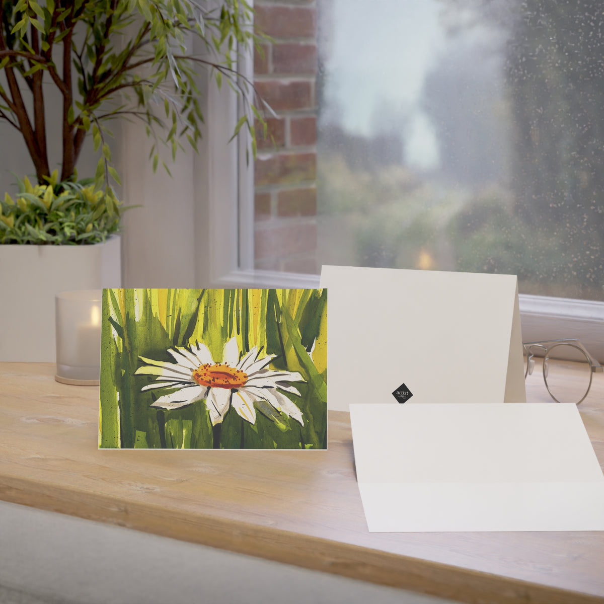 Daisy Watercolor Greeting Cards — Blank Note Cards for All Occasions (1/10/30/50 pcs)