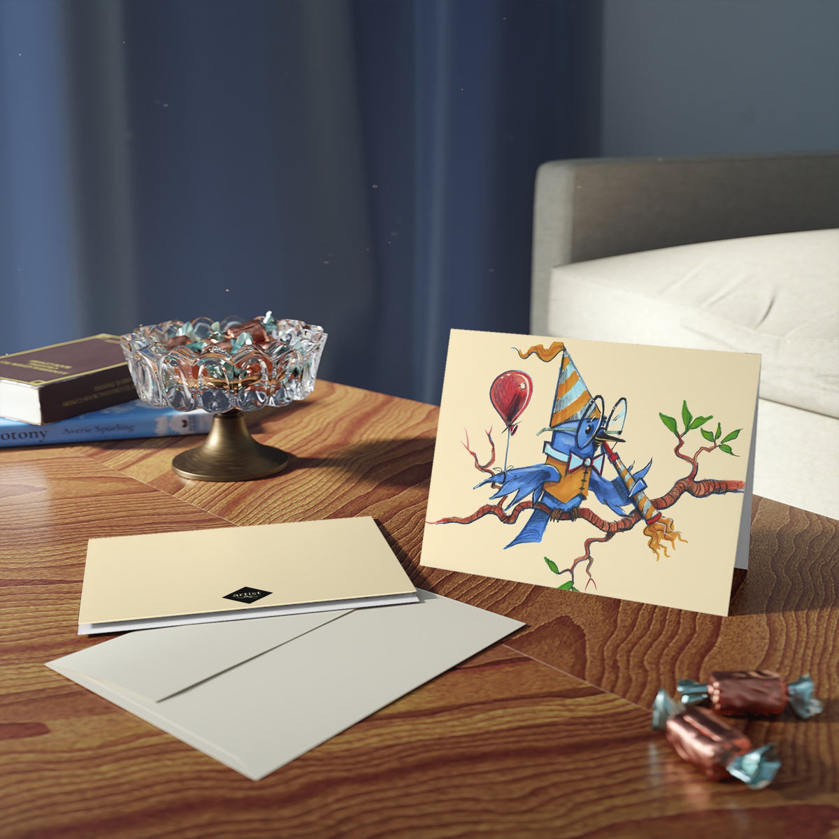 Illustrated Party Bird-Birthday Greeting Cards
