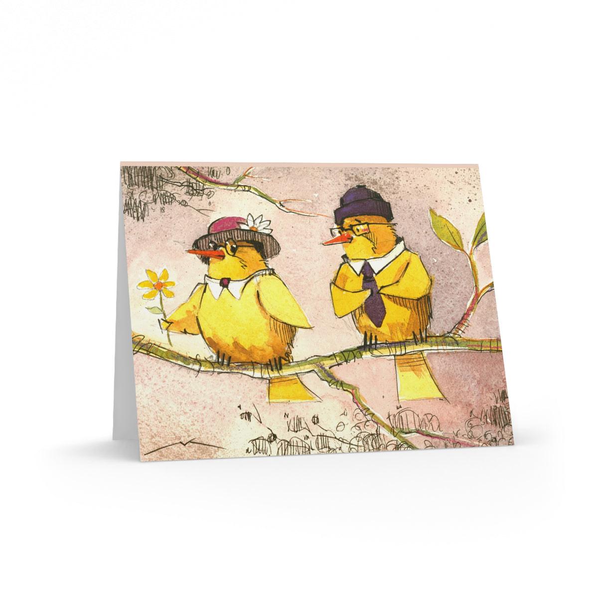 Charming Chick Couple Greeting Cards — Blank Note Cards