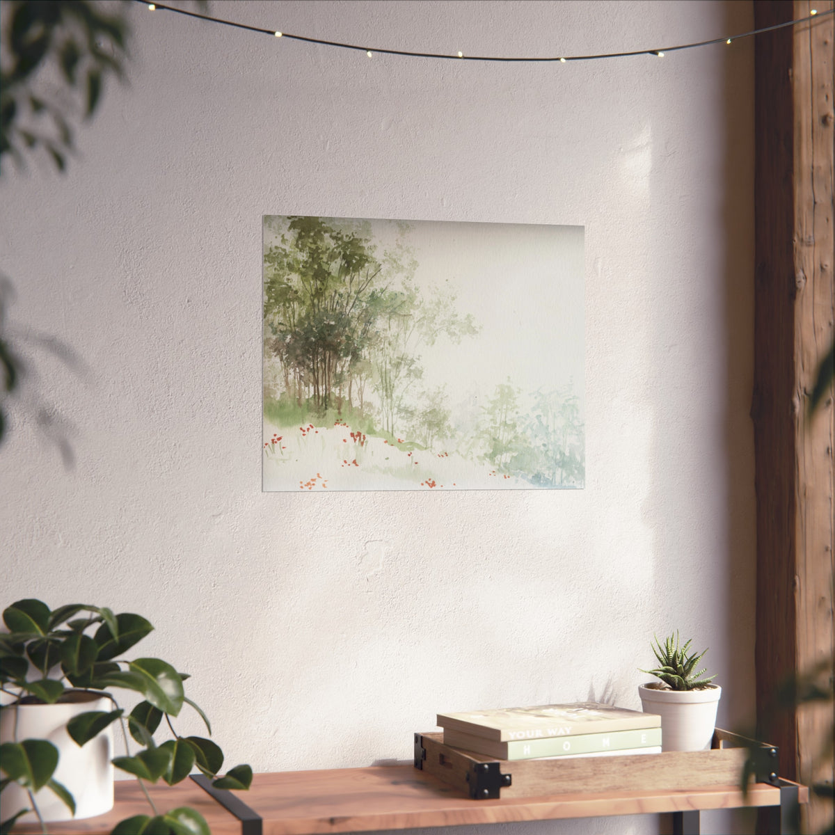 Serene Woodland Watercolor Fine Art Poster