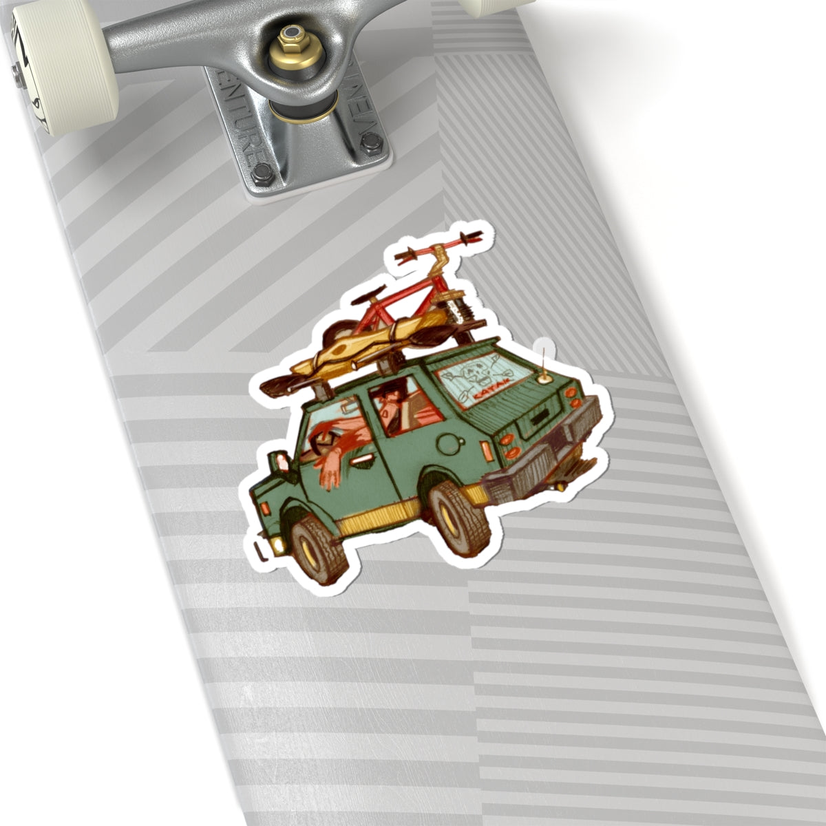 Vintage Station Wagon Road Trip Sticker — 'Road Trip' Kiss-Cut Car Decal