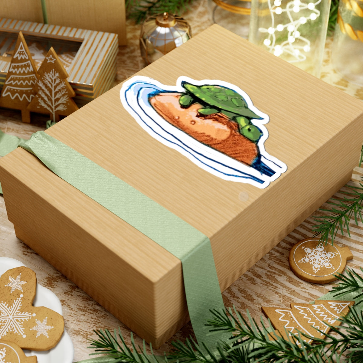 Turtle On Toast Sticker — Cute Kawaii Laptop Sticker (Kiss-Cut)