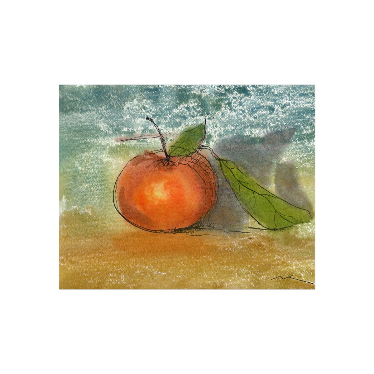 Fine Art Poster — Watercolor Orange Still Life Print