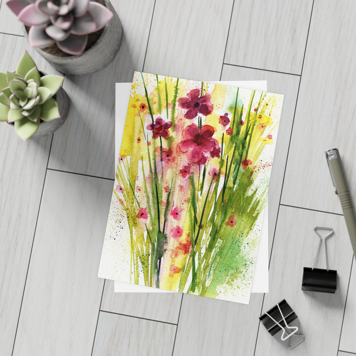 Spring Colors - Watercolor Floral-Postcard Bundles (envelopes included)