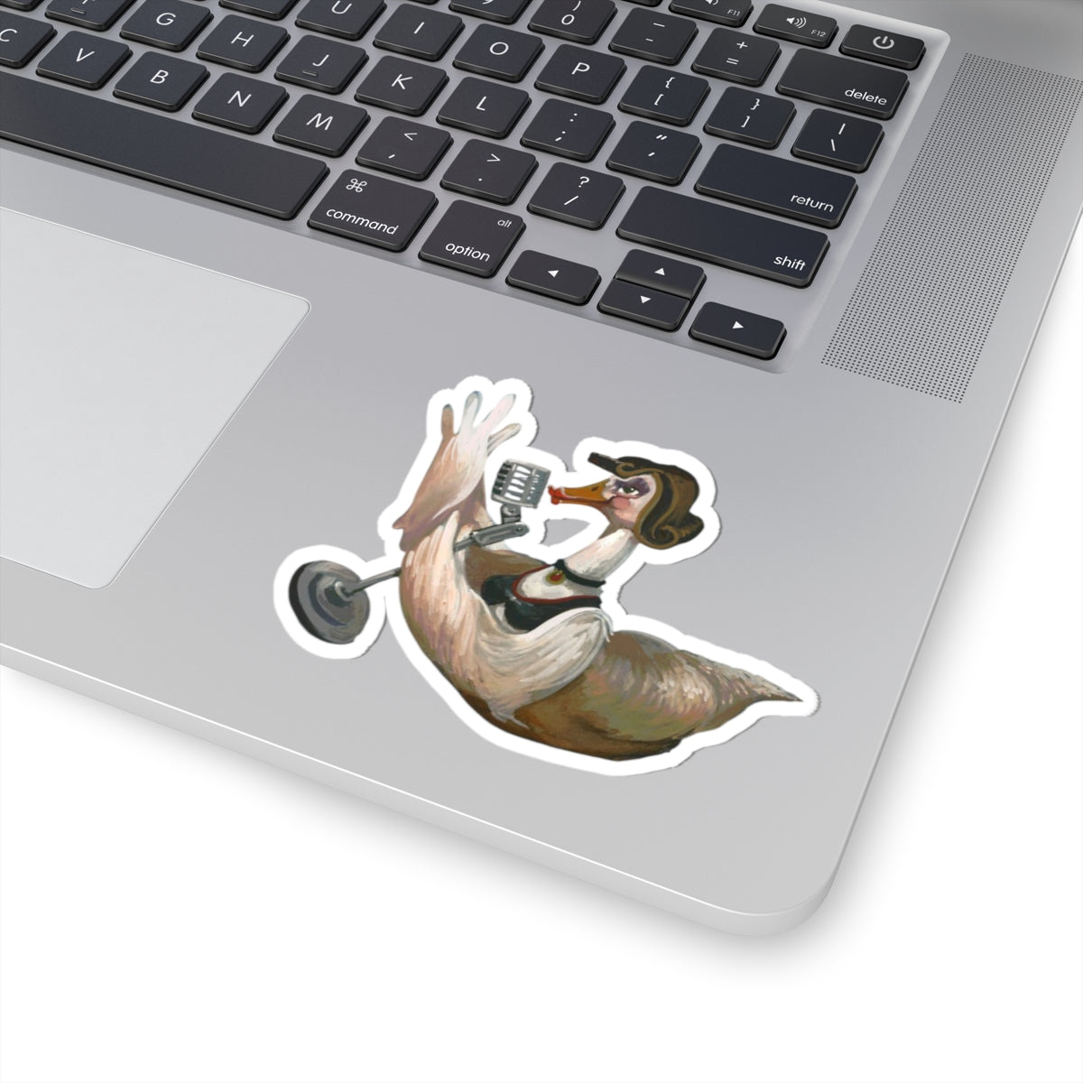 Retro Singing Goose Kiss-Cut Sticker