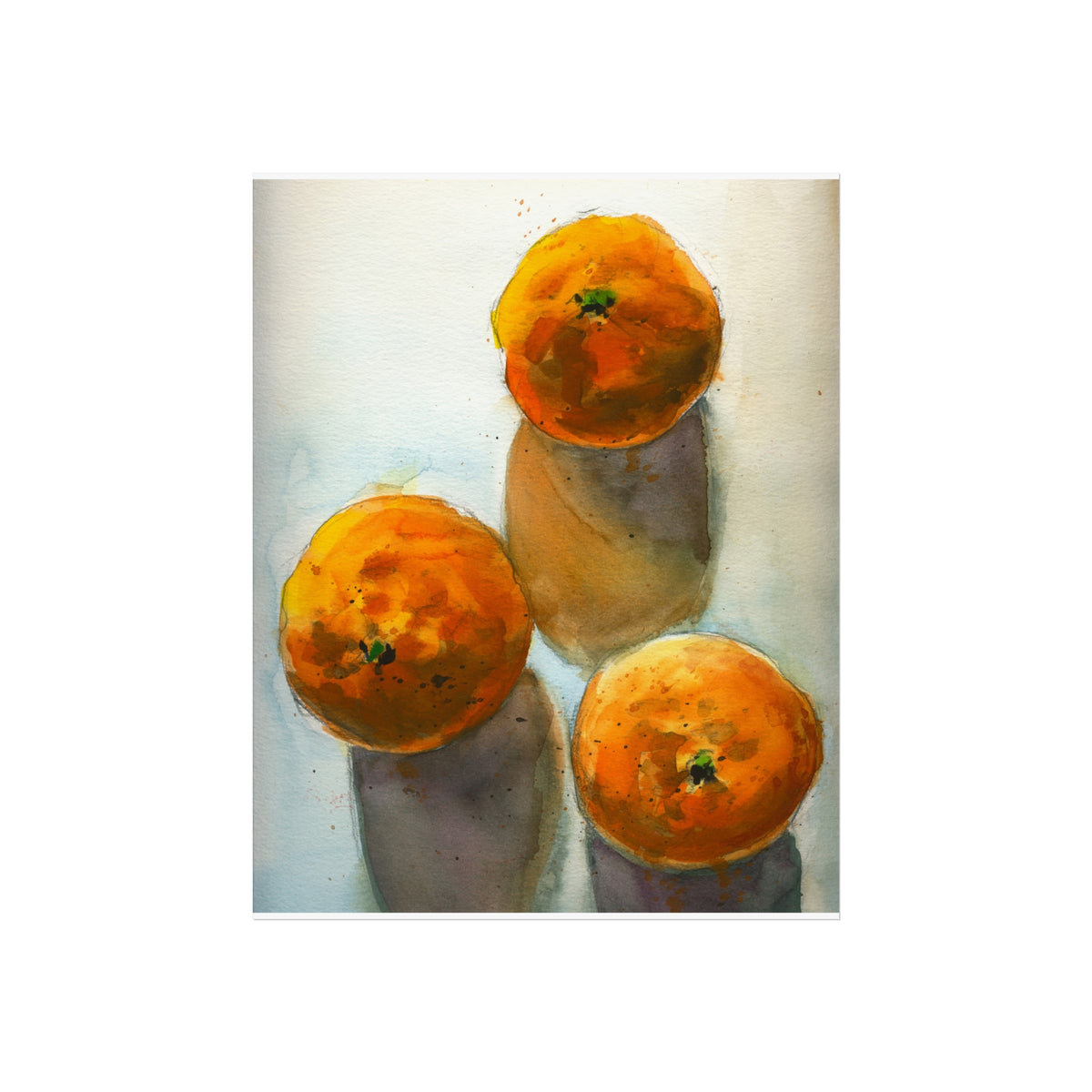 Fine Art Poster — Watercolor Oranges Still Life Print