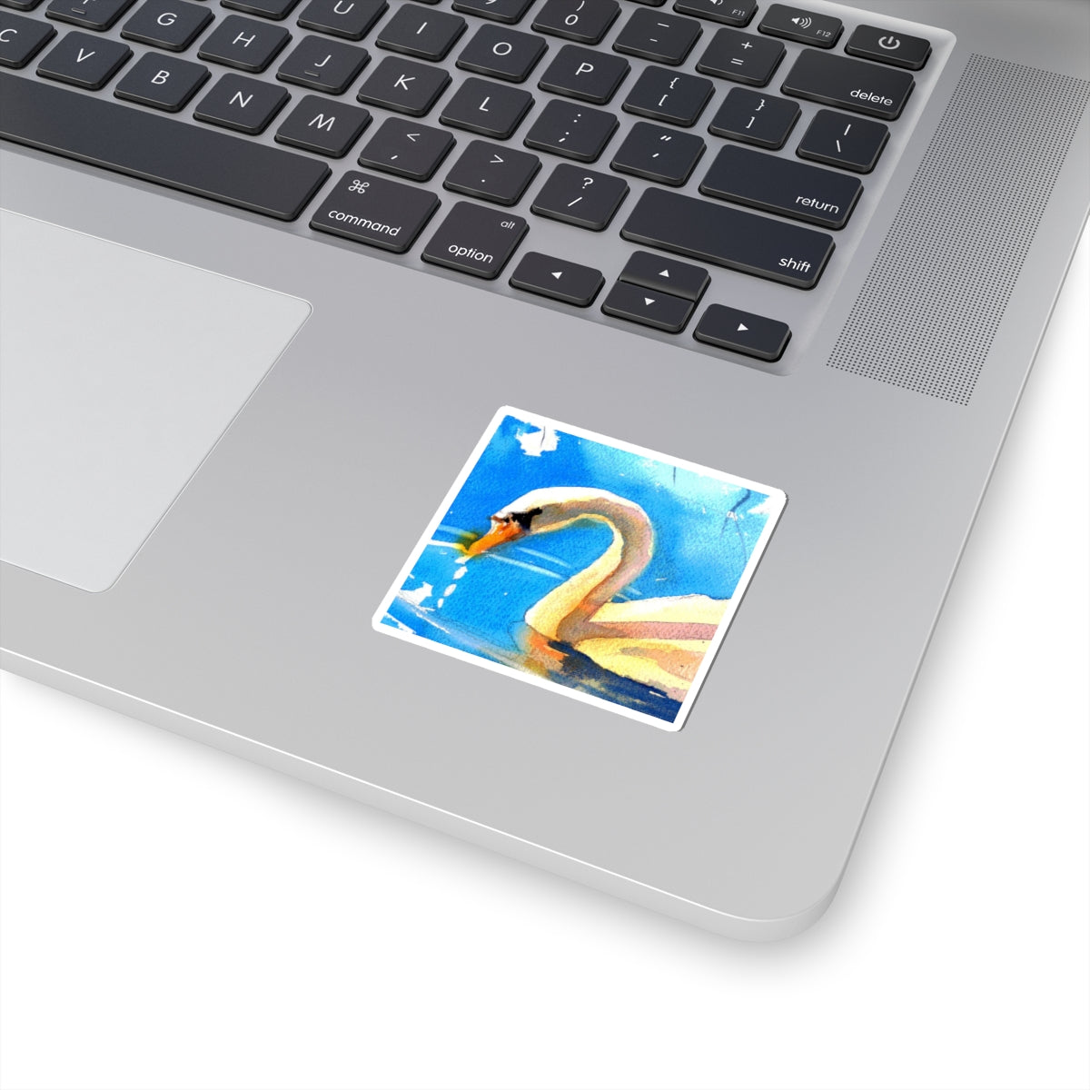 Swan Watercolor Sticker — Kiss-Cut Vinyl Decal