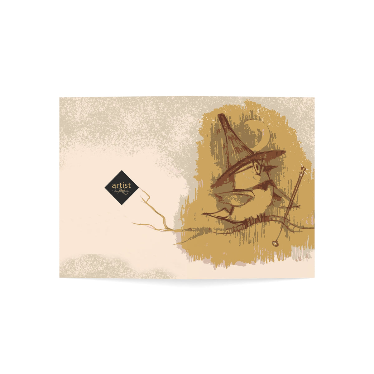 Greeting Cards — Whimsical Witch Bird Illustration (Single or Pack)