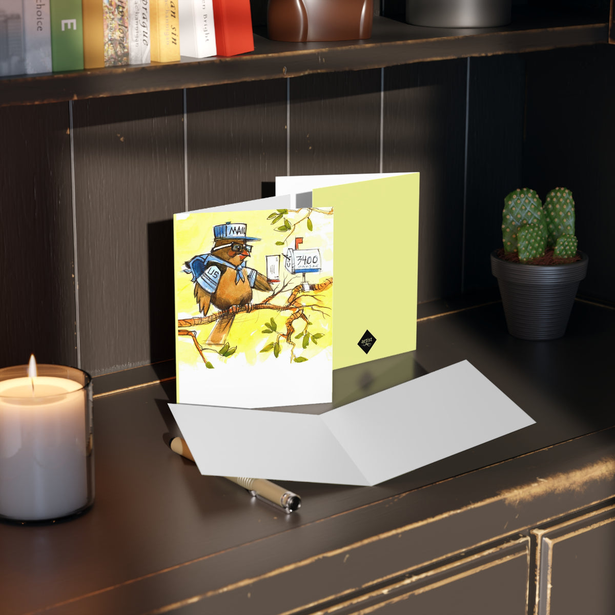 Postal Bird Greeting Cards — Cute Mail Carrier Note Cards
