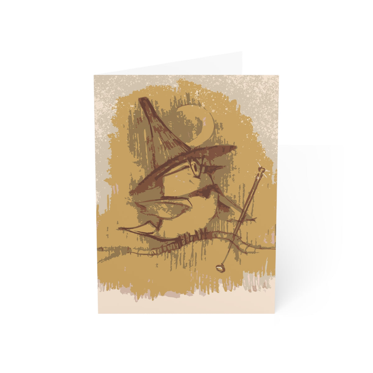 Greeting Cards — Whimsical Witch Bird Illustration (Single or Pack)