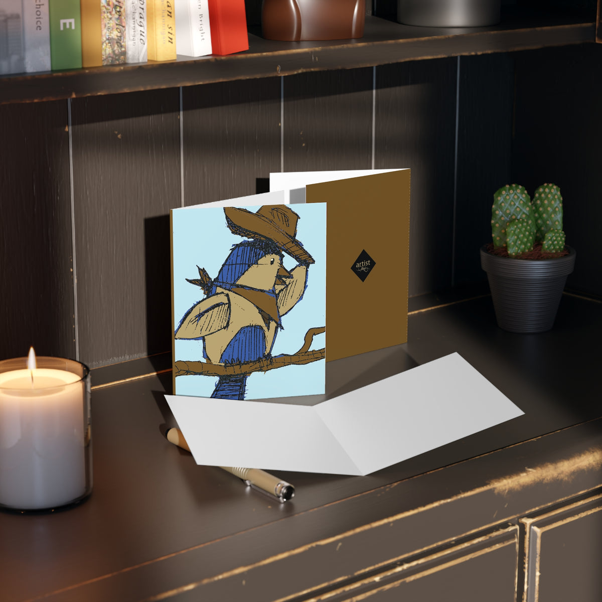 Bluebird Cowboy Greeting Cards — Blank Note Cards