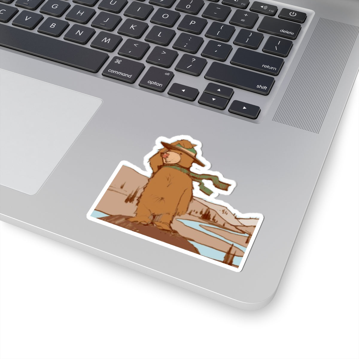 Bear Scout Sticker — Outdoor Adventure Kiss-Cut Laptop Decal