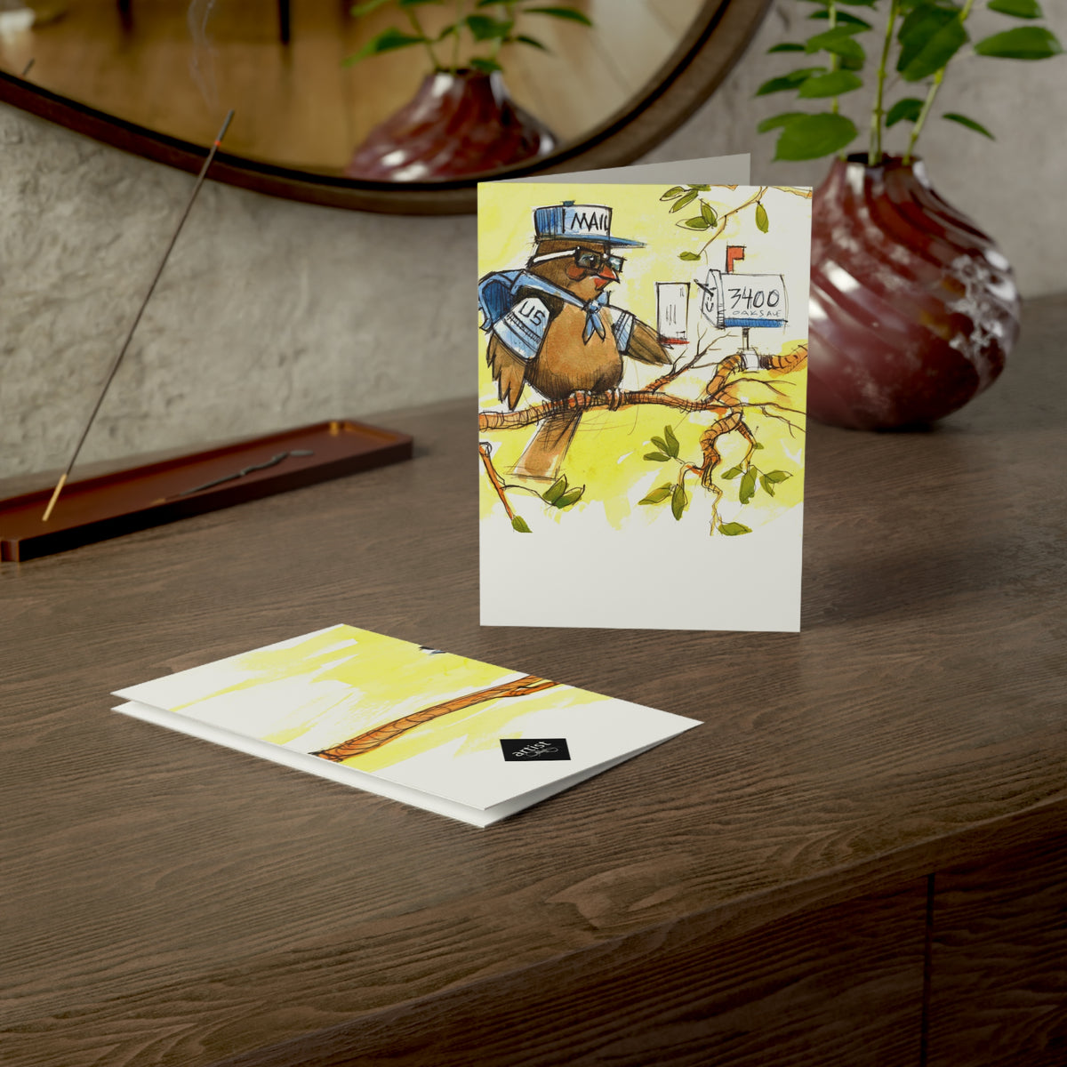 Postal Owl Greeting Cards — Blank Note Cards for Mail Lovers (1/10/30/50 pcs)