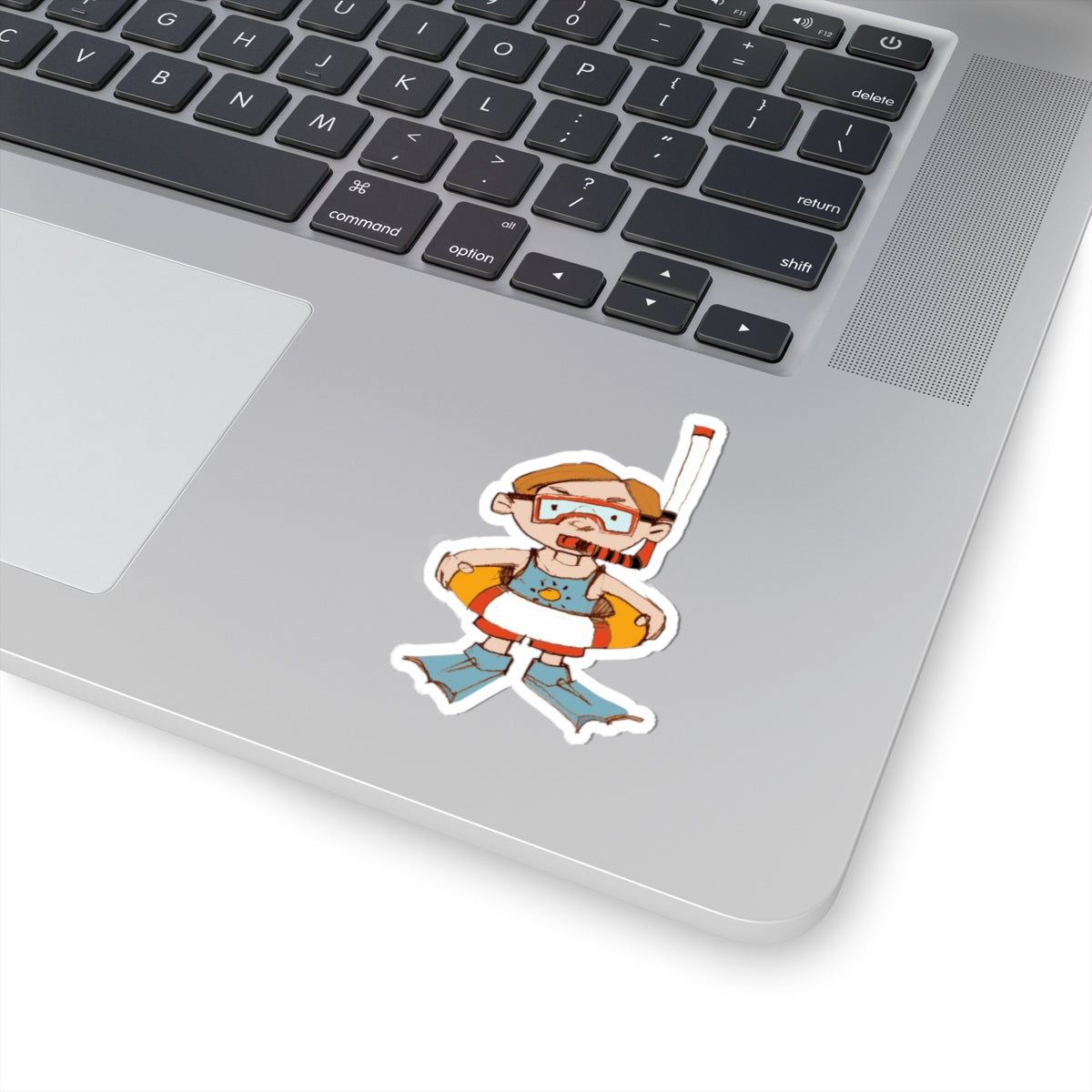 Dapper Diver Sticker — Funny Snorkeler Kiss-Cut Decal for Laptops & Water Bottles