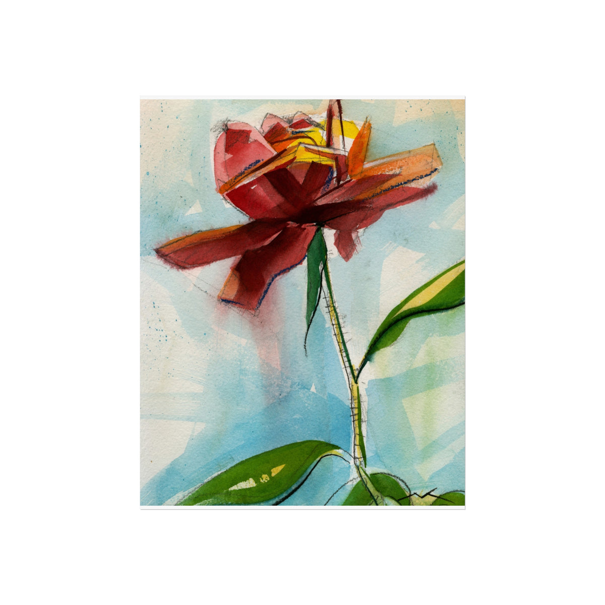Abstract Red Flower Fine Art Poster