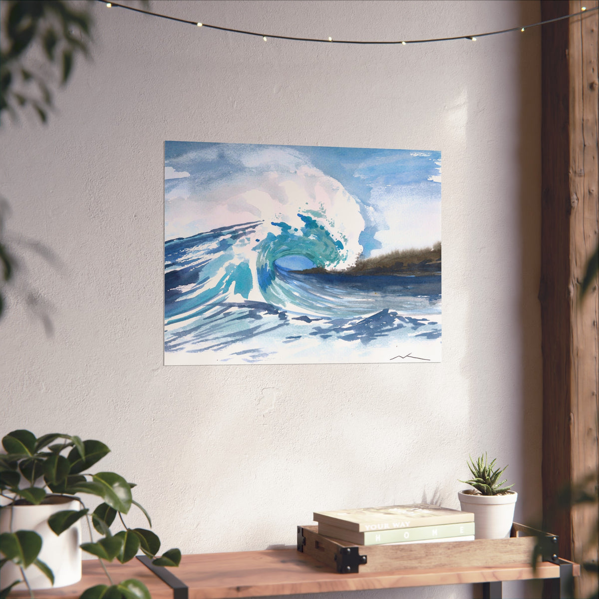Ocean Wave Fine Art Poster — Watercolor Seascape Wall Art