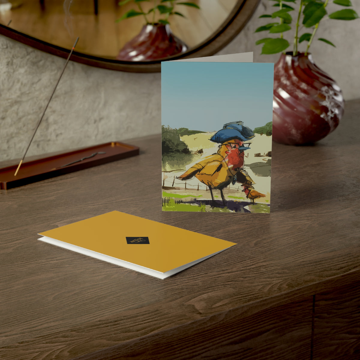 Baby Bird Greeting Card — Cute Country Bird Illustration