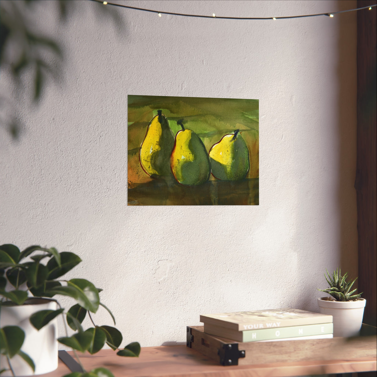 Fine Art Poster - Three Pears Watercolor Still Life