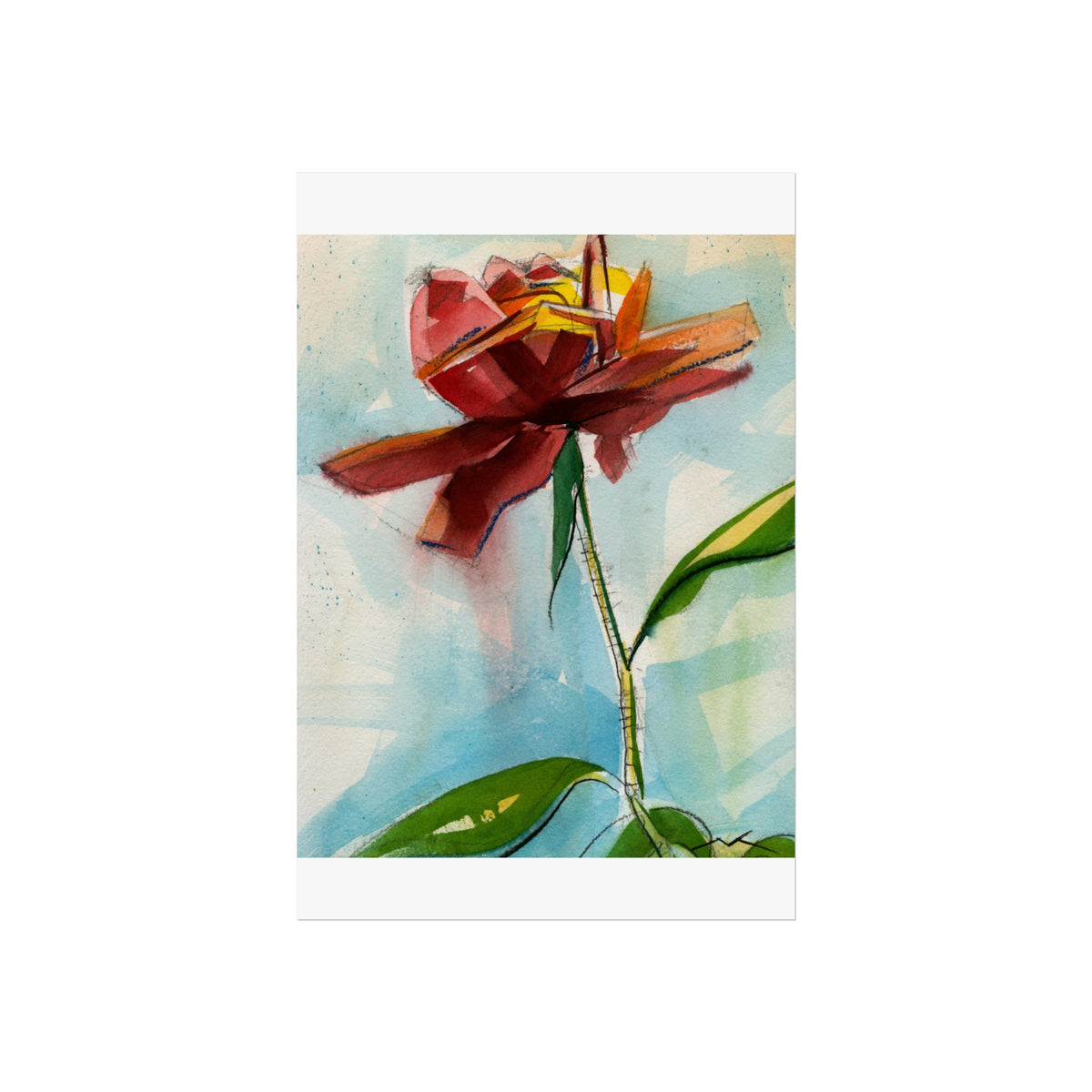 Abstract Red Flower Fine Art Poster