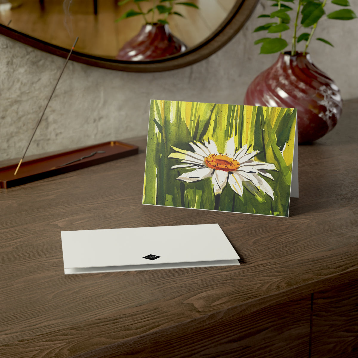 Daisy Watercolor Greeting Cards — Blank Note Cards for All Occasions (1/10/30/50 pcs)