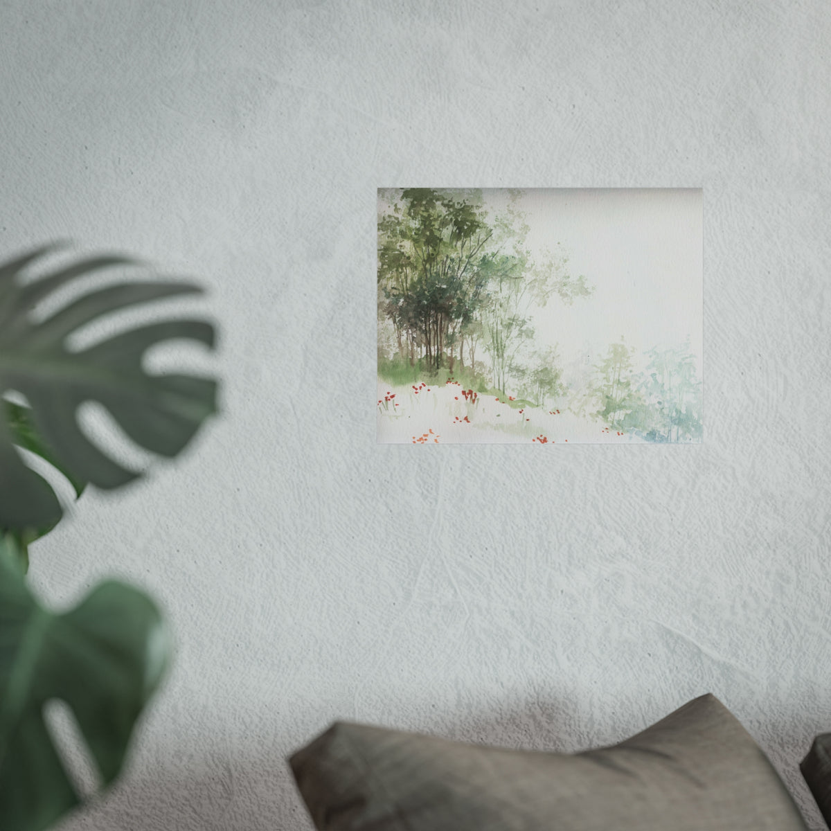 Serene Woodland Watercolor Fine Art Poster