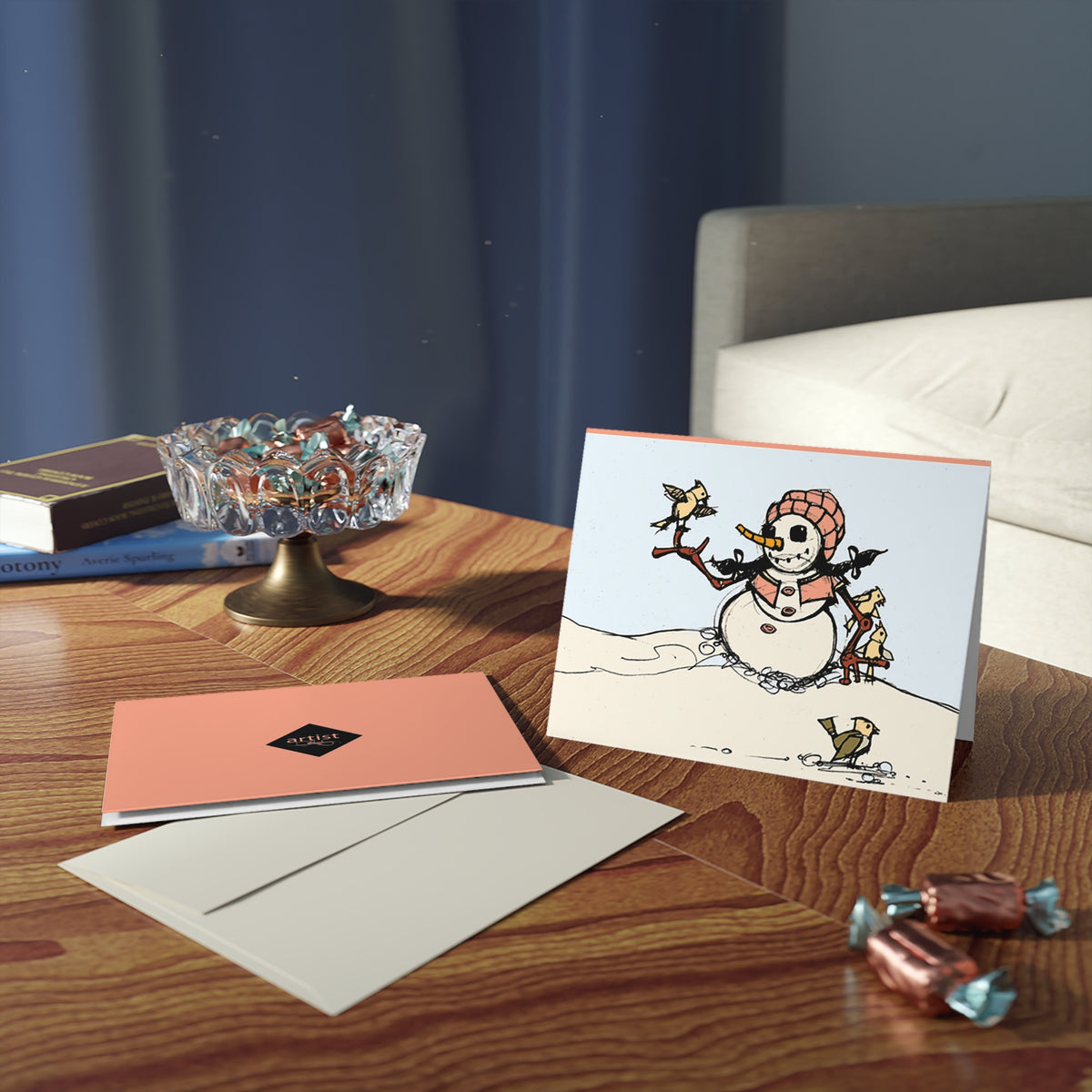 Snowman & Chick Holiday-- Greeting Cards