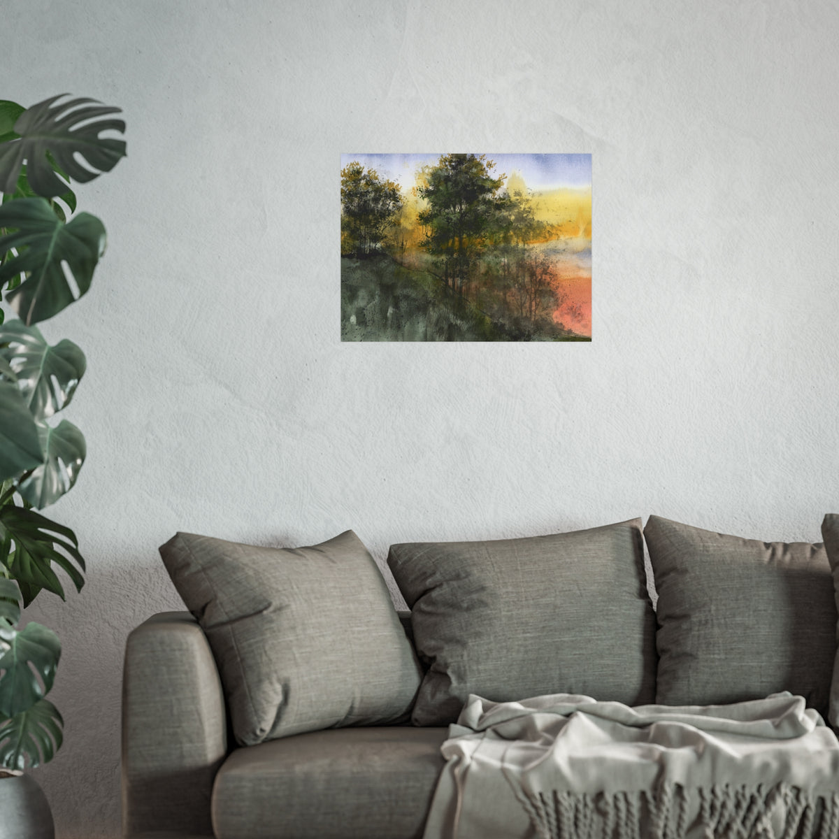 Fine Art Poster – Abstract Misty Forest Landscape Wall Art