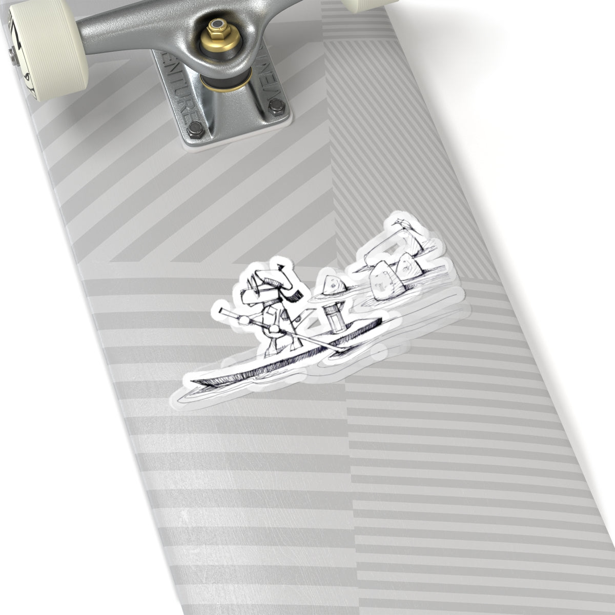 Paddle Dog Sticker — Hand-Drawn Adventure Kiss-Cut Sticker