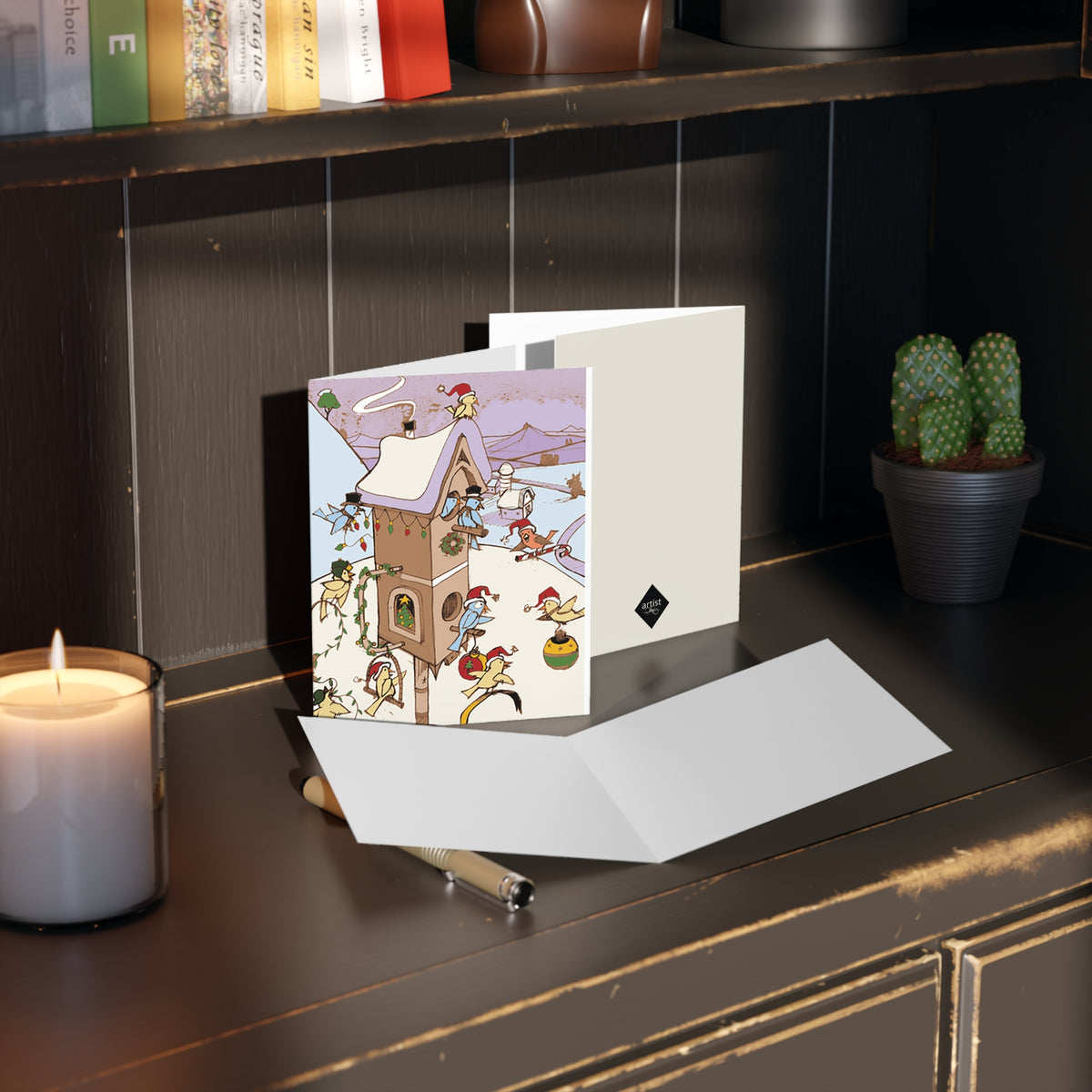 Holiday Birdhouse--Greeting Cards--Christmas Cards