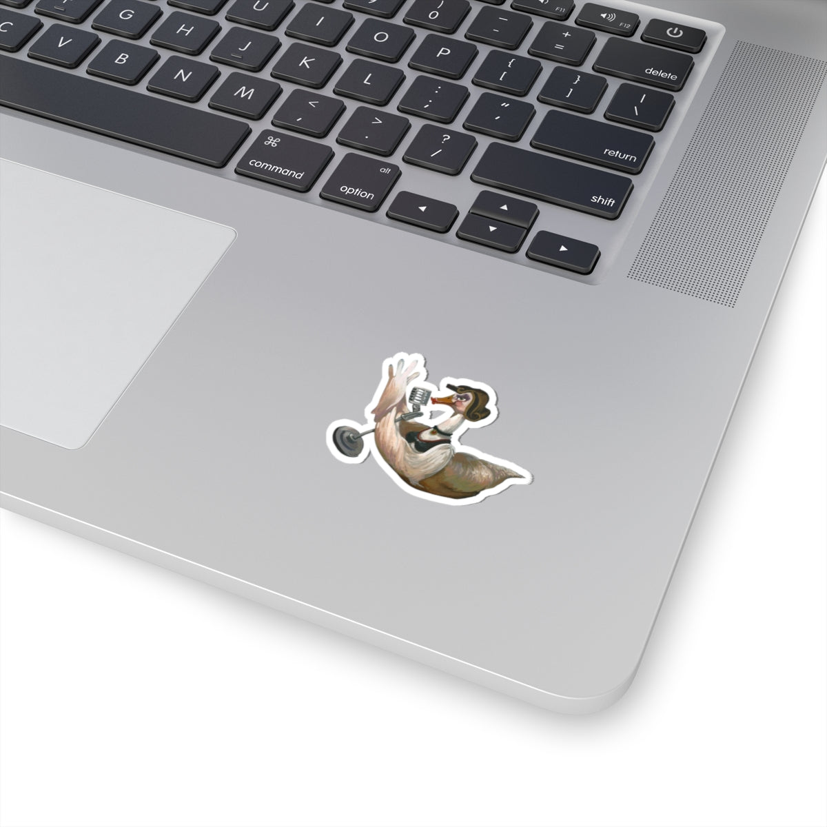 Retro Singing Goose Kiss-Cut Sticker