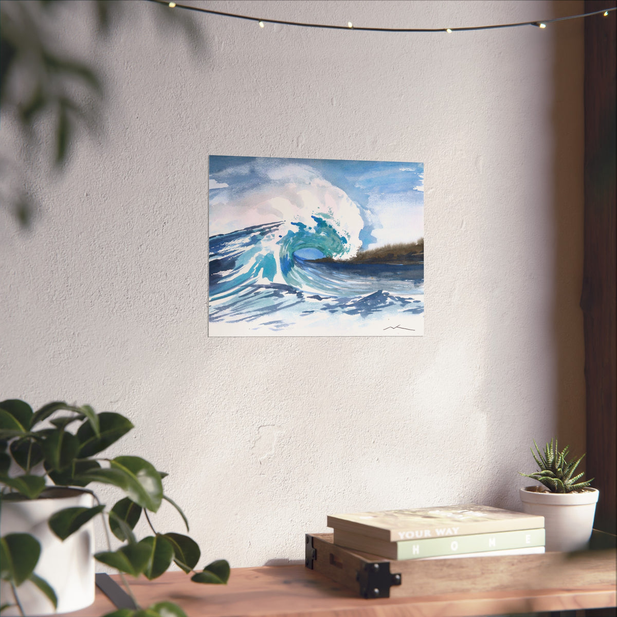 Ocean Wave Fine Art Poster — Watercolor Seascape Wall Art
