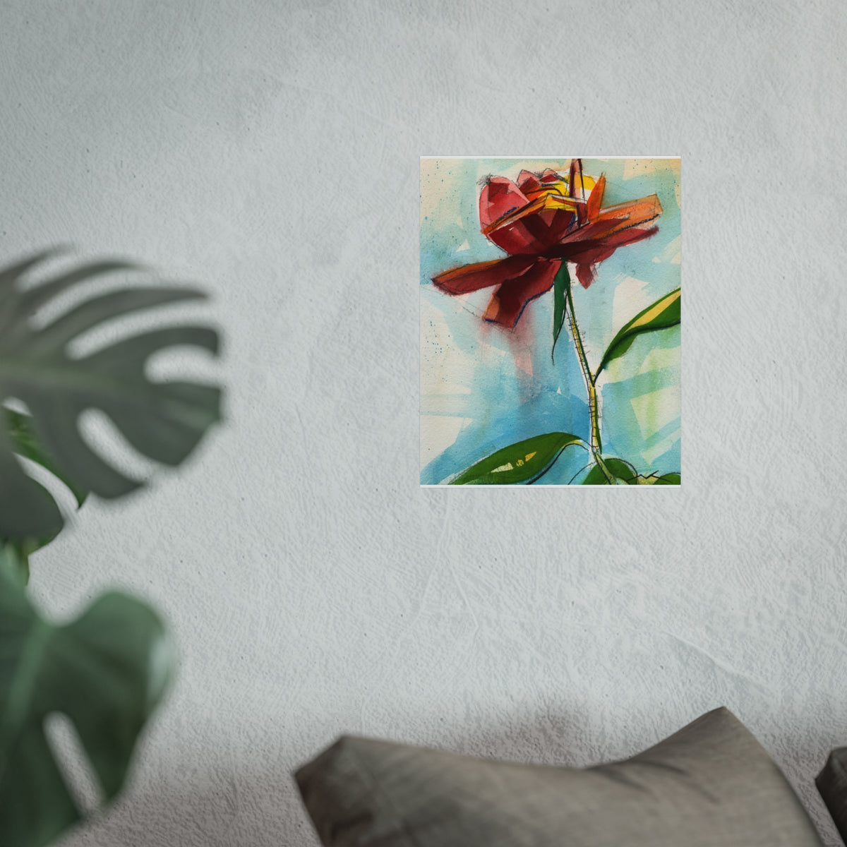 Abstract Red Flower Fine Art Poster