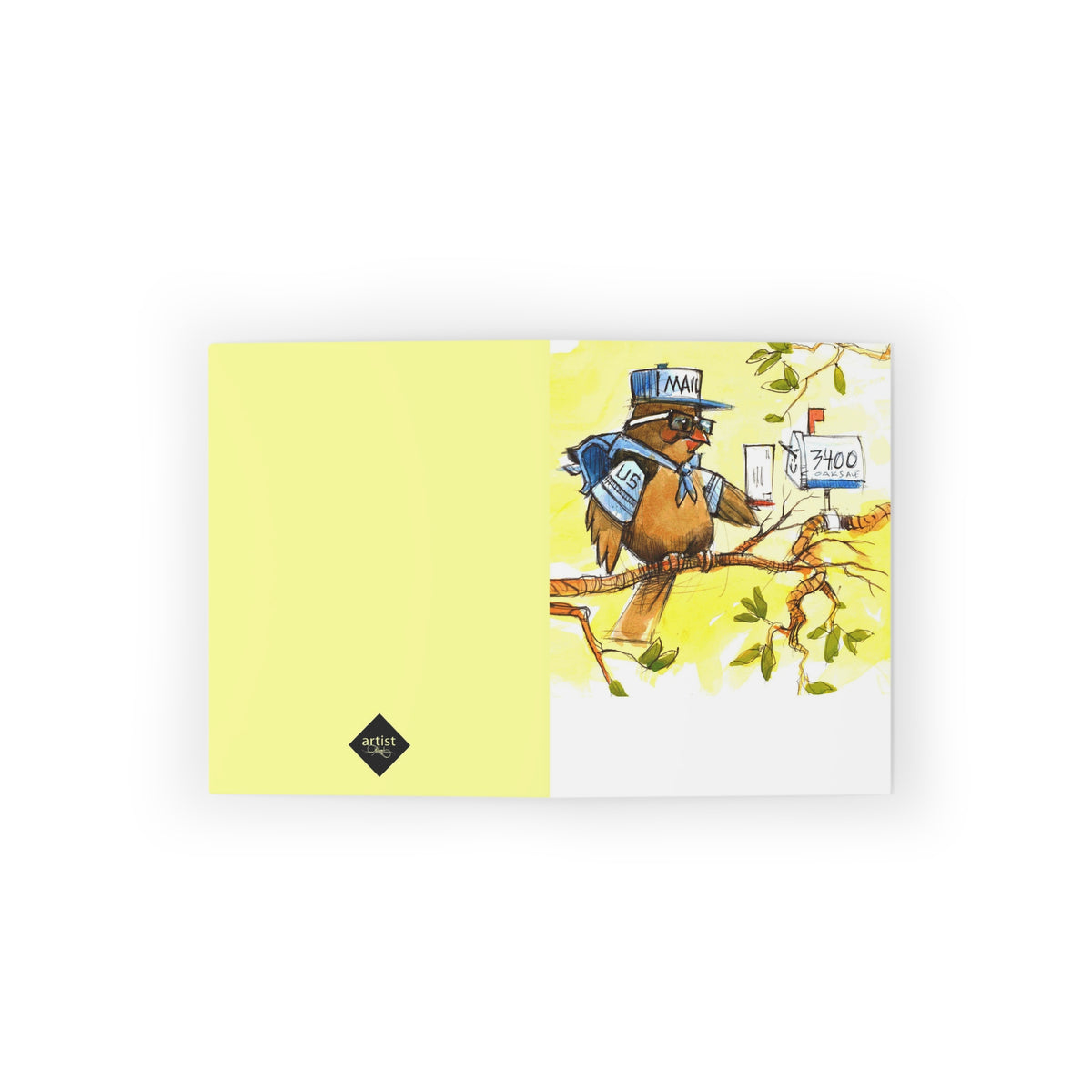 Postal Bird Greeting Cards — Cute Mail Carrier Note Cards