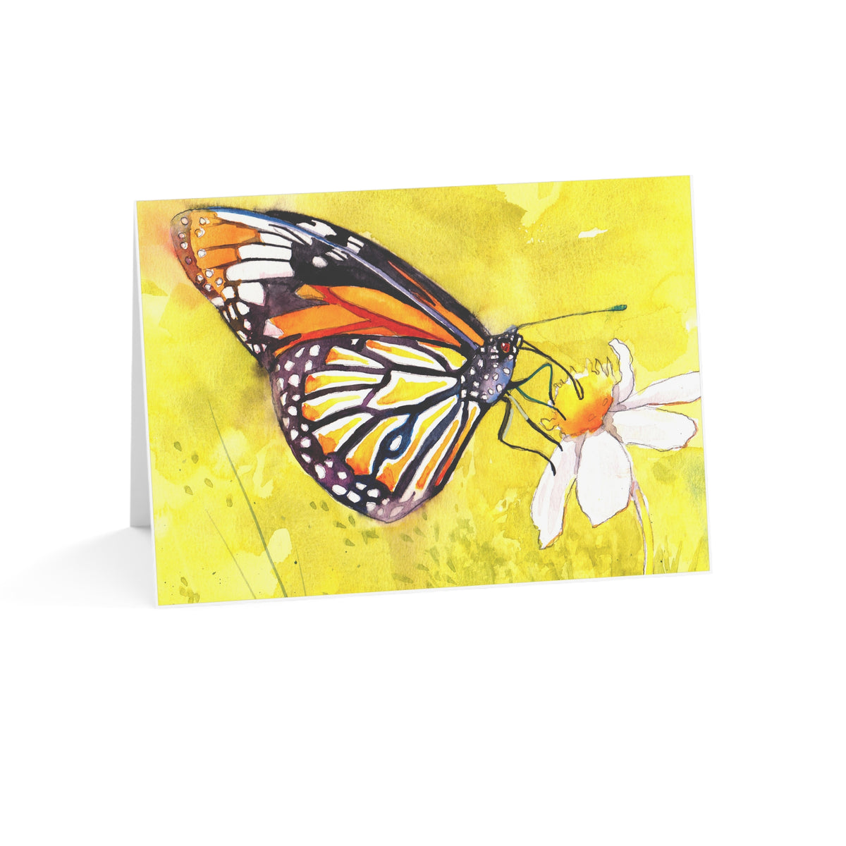 Monarch Butterfly Watercolor Greeting Cards — Blank Note Cards (Pack of 1, 10, 30, 50)