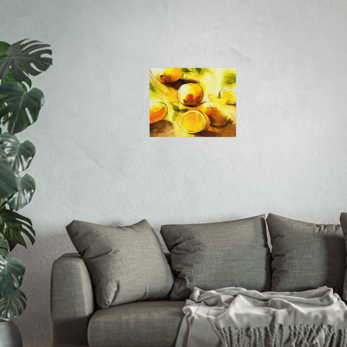 Fine Art Poster — Watercolor Lemon Still Life Wall Art