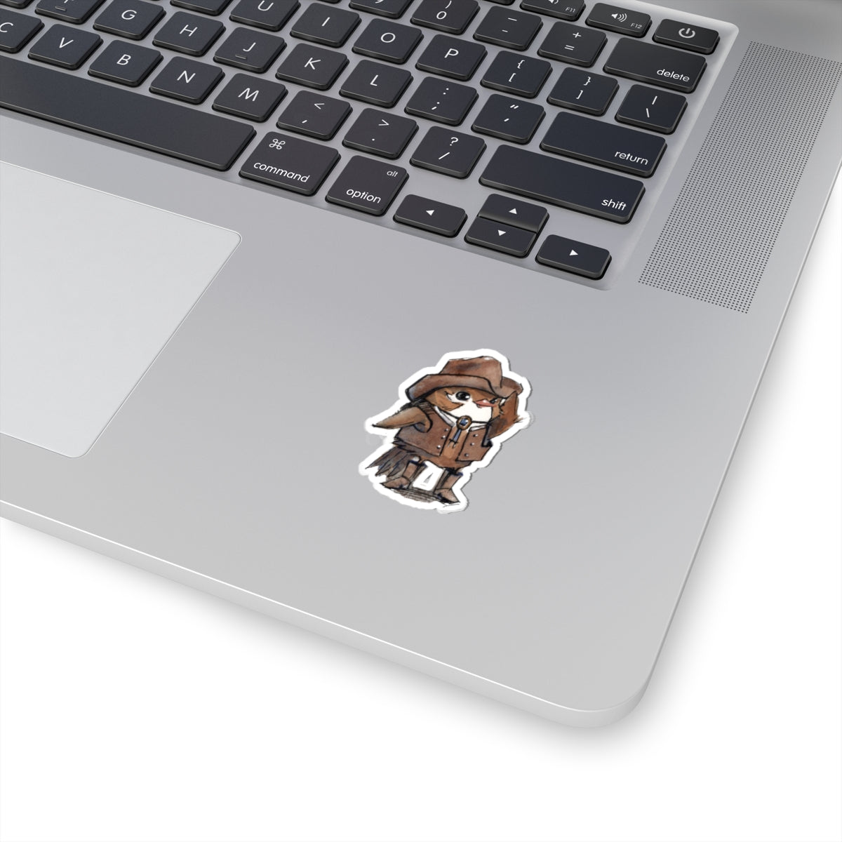 Cowboy Sparrow Kiss-Cut Sticker — Cute Western Bird Vinyl Decal
