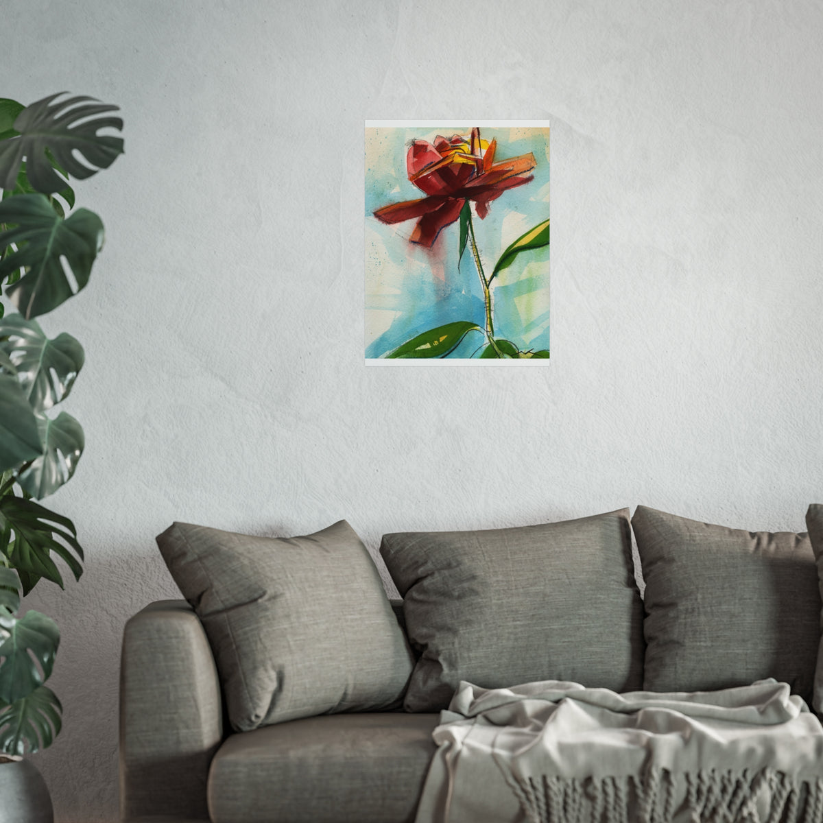 Abstract Red Flower Fine Art Poster