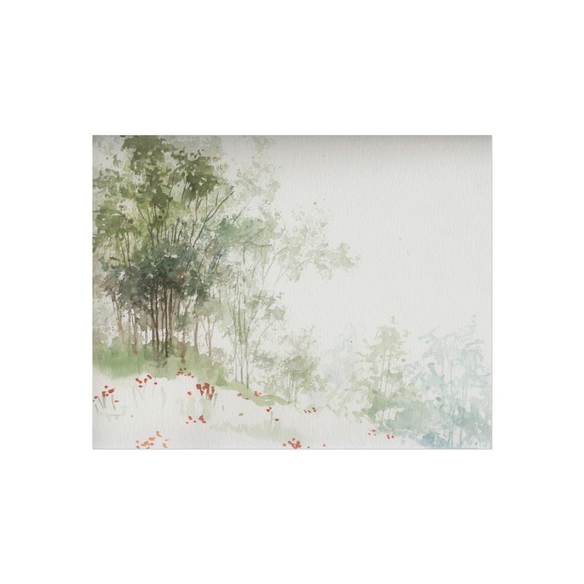 Serene Woodland Watercolor Fine Art Poster