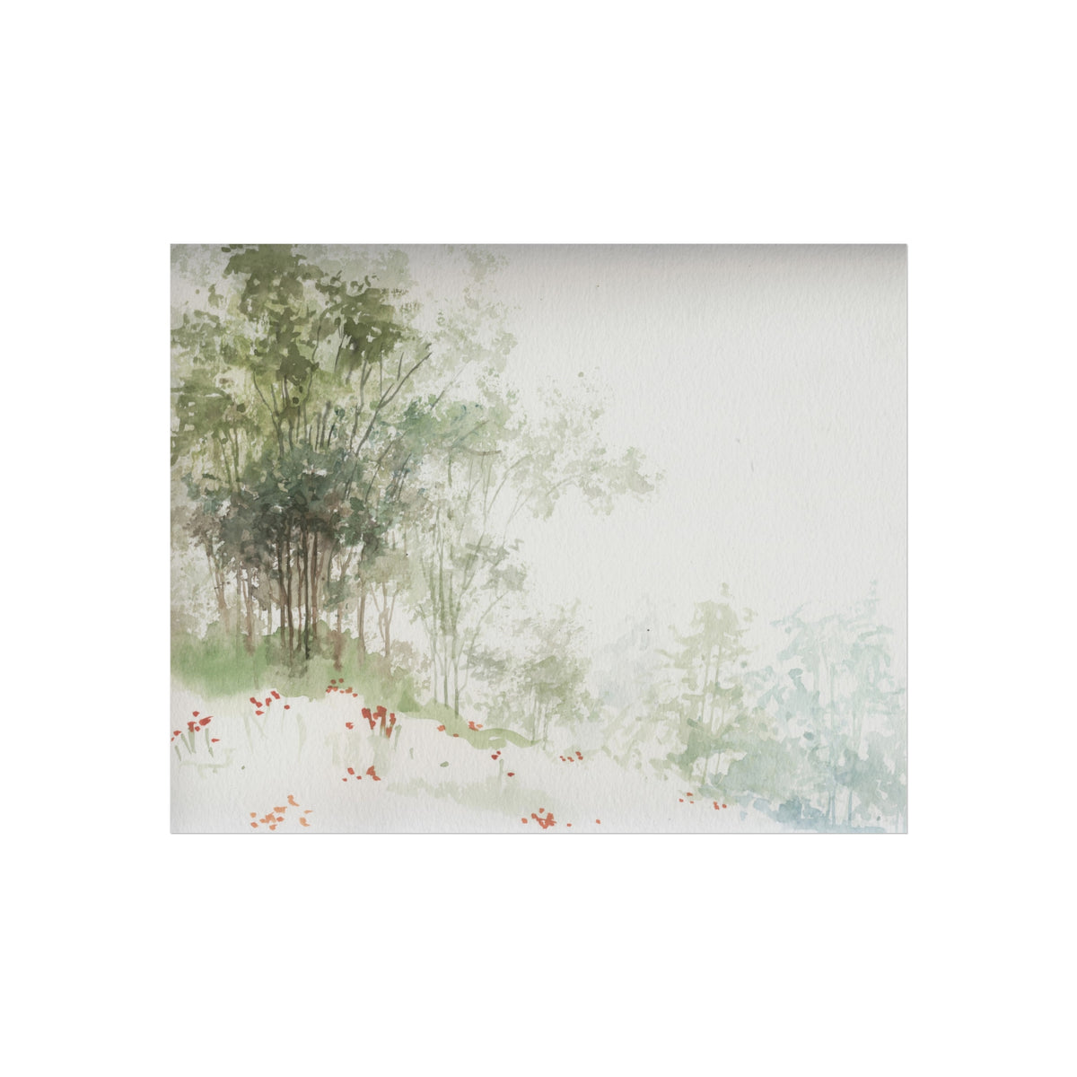 Serene Woodland Watercolor Fine Art Poster