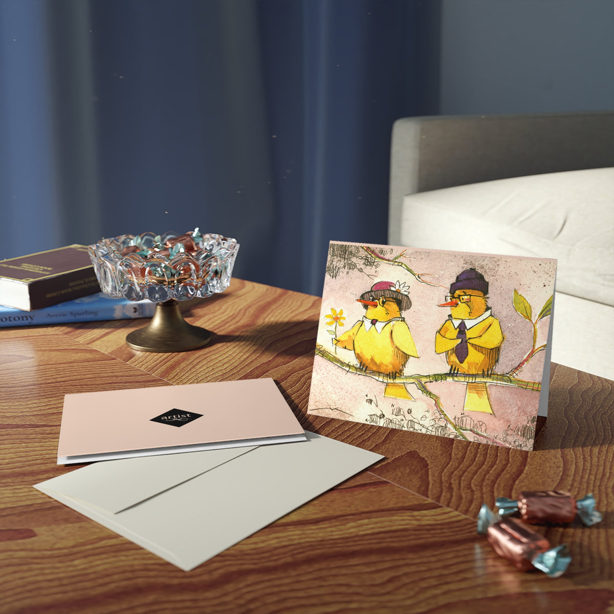 Charming Chick Couple Greeting Cards — Blank Note Cards