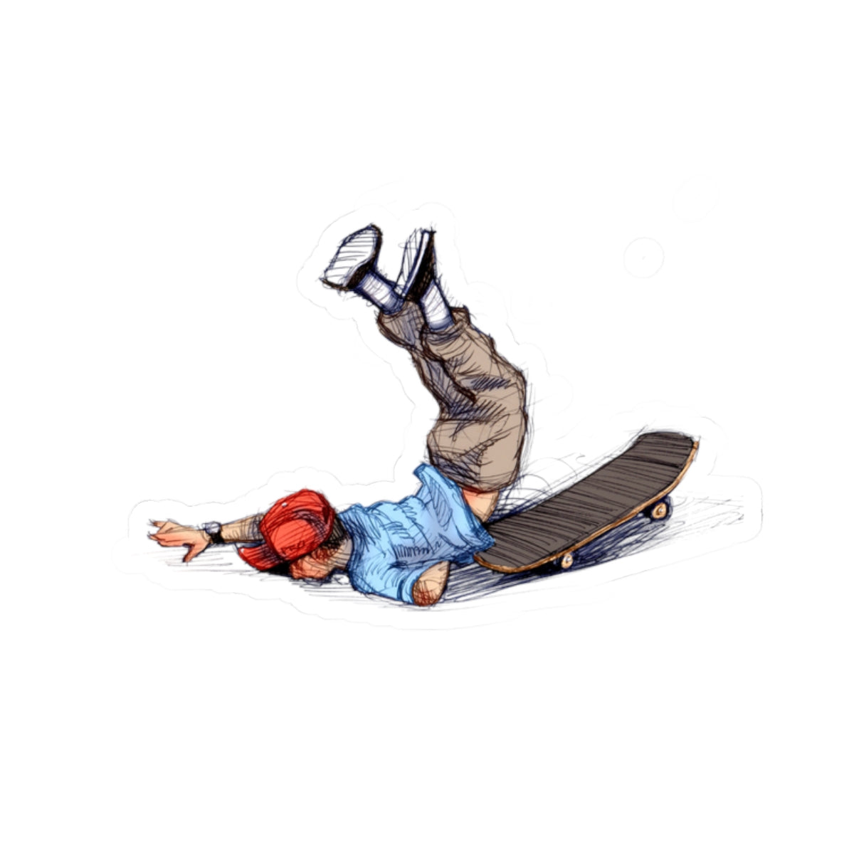 Skateboard Splat Kiss-Cut Sticker — Vintage Skateboarding Sticker