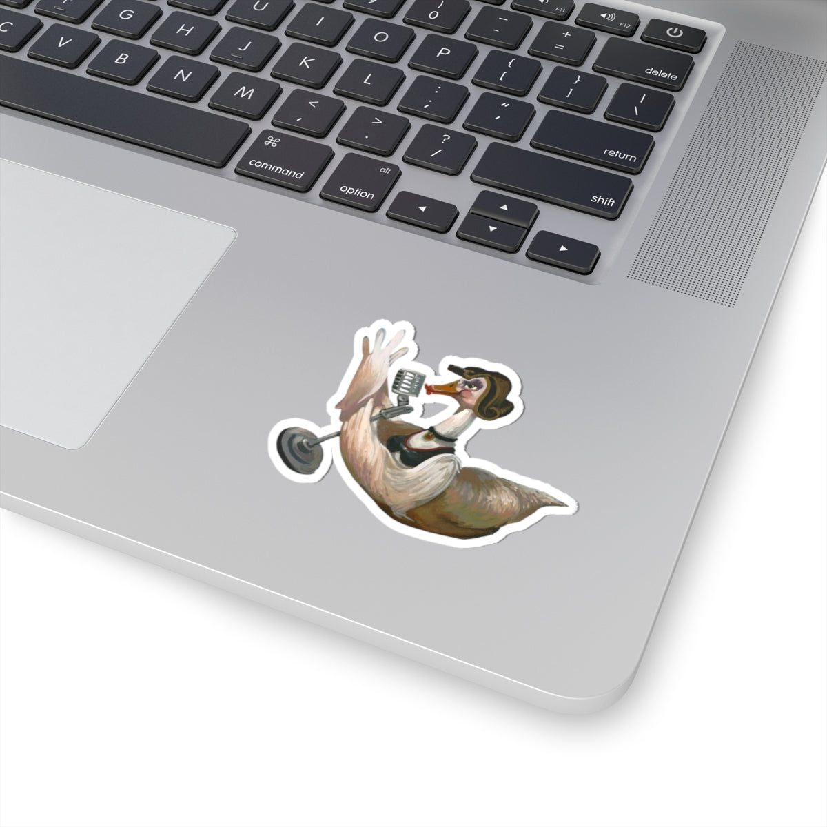 Retro Singing Goose Kiss-Cut Sticker