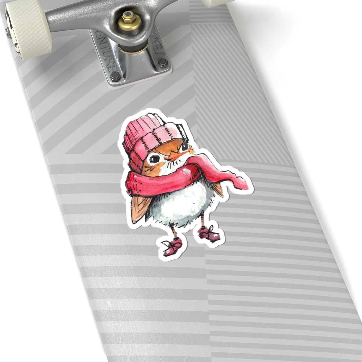 Cozy Winter Bird Kiss-Cut Sticker
