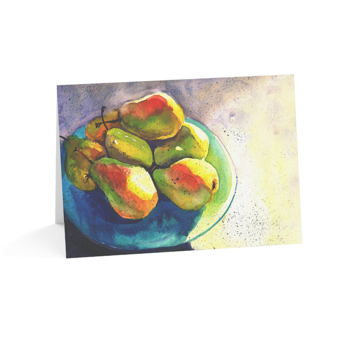 Pear Bowl Watercolor Greeting Cards — Blank Note Cards (Pack of 1, 10, 30, 50)