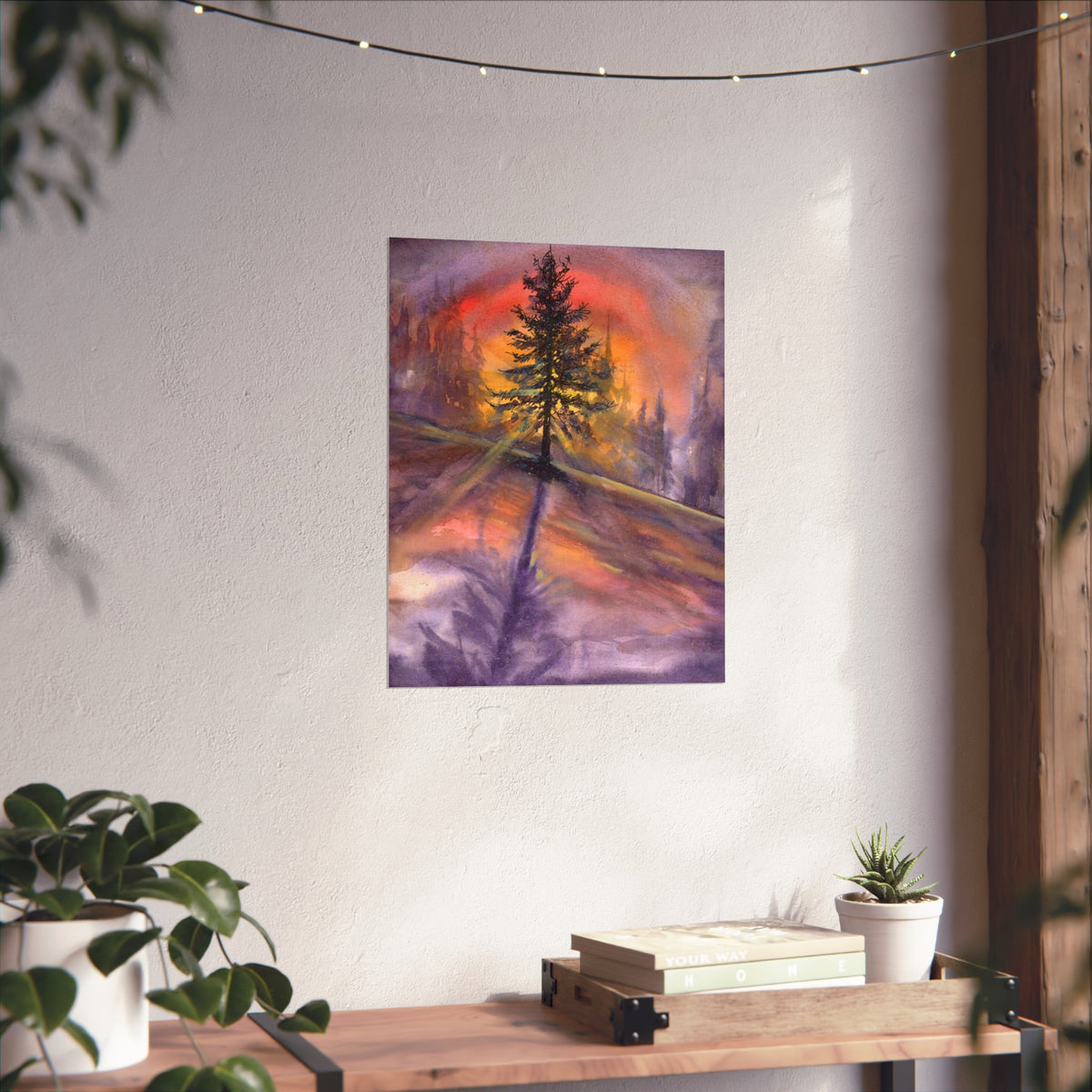 Sunset Pine Fine Art Poster — Ethereal Landscape Wall Art